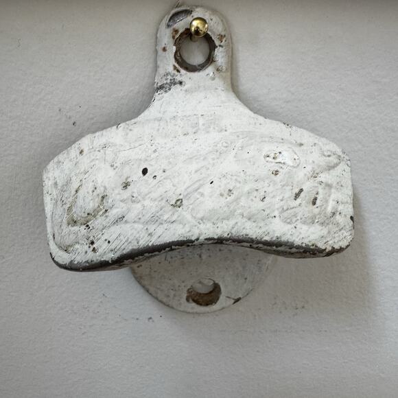 VTG Drink Coca Cola Wall Mount Bottle Opened #21 Made In USA Painted White Retro - Picture 1 of 14